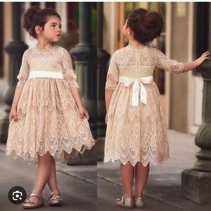 Trish Scully Dress Elegant Cream Lace Kids Dress 6yrs Old Nwt